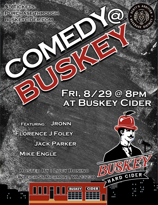Comedy @ Buskey - Friday, 8/29 at 8pm