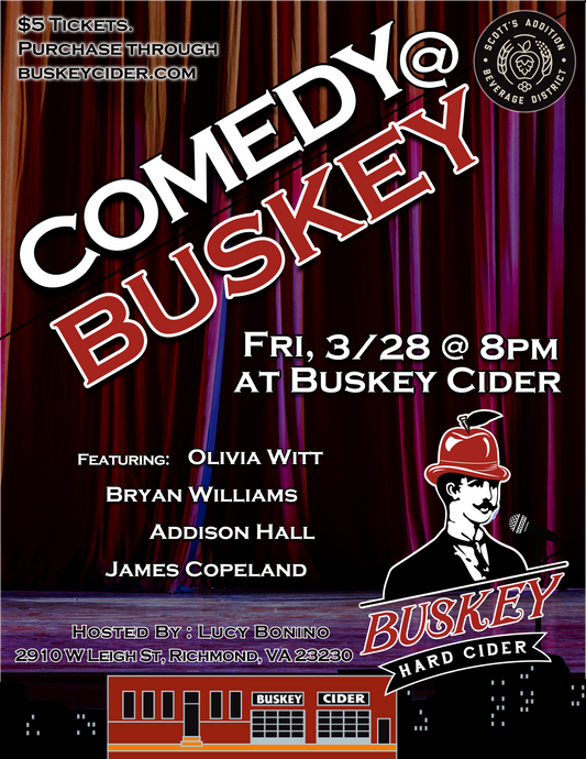 Comedy @ Buskey - Friday, 3/28 at 8pm
