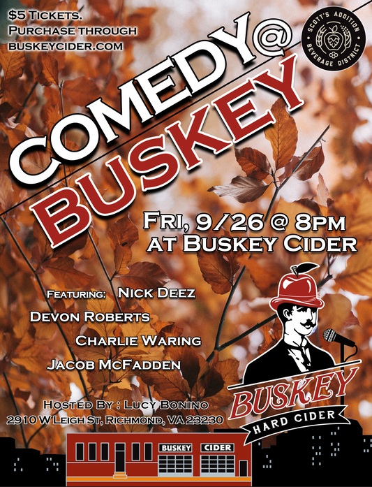 Comedy @ Buskey - Friday, 9/26 at 8pm