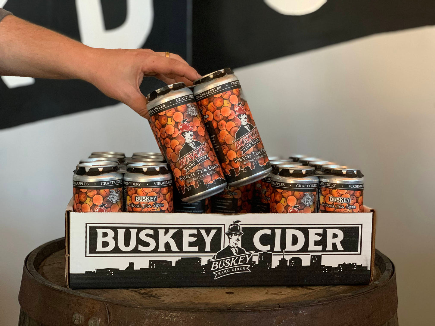 Buskey Peach Tea Cider (4-Pack or Case)