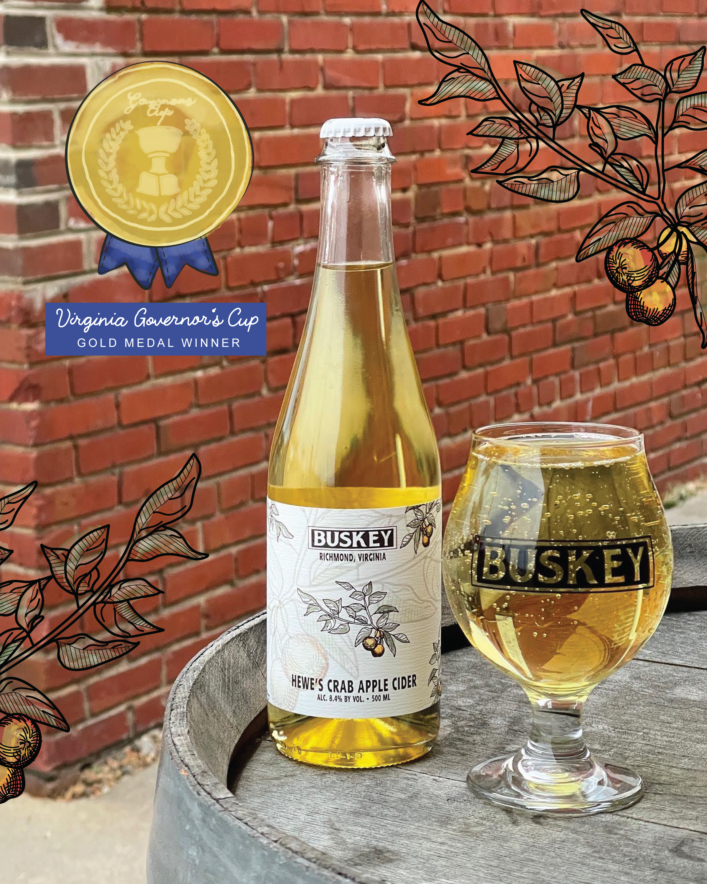 Buskey Hewe's Crab Apple Cider (500ml bottle)